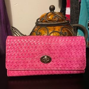 Pink Large wallet, multiple pockets